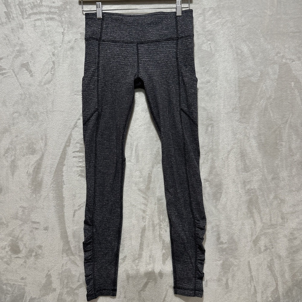 Lululemon Speed Tight IV Giant Herringbone Leggings Women's 6 Black Heathered